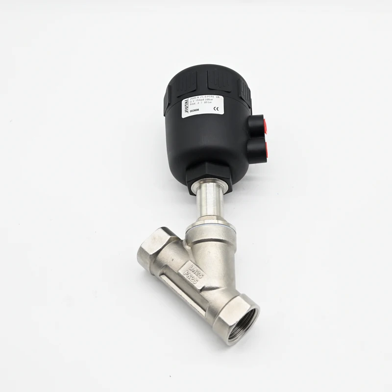 TOYI OEM Customizable 304 Stainless Steel Angle Seat Valve High Temperature Pneumatic Control NPT/BSPT DN10~DN80 Water/Gas 1