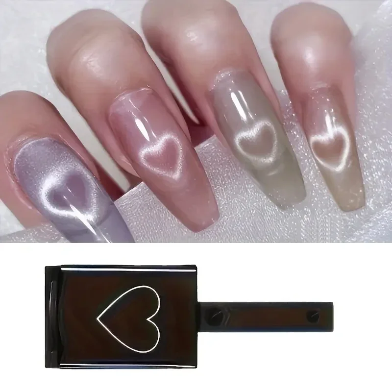 Nail Art Cat Eye Magnete 3D a forma di cuore Magnete Cat Eye Modello d'amore Magnete magico Adatto per strumenti magnetici per lucidatura gel fai-da-te