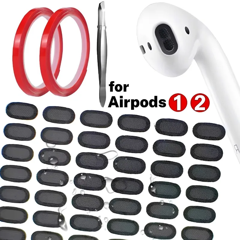10-40PCS Earpiece Port Dustproof Steel Mesh for Apple AirPods 1 2 Water-proof Metal Dust Sticker Replaceable Adhesive Mesh