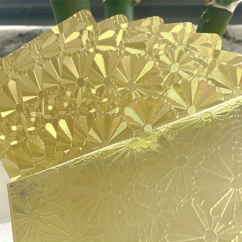 황금 꽃무늬의 독창적인 방수 플레잉 카드, 친구 선물, 가족 모임, 야외 피크닉에 적합합니다.