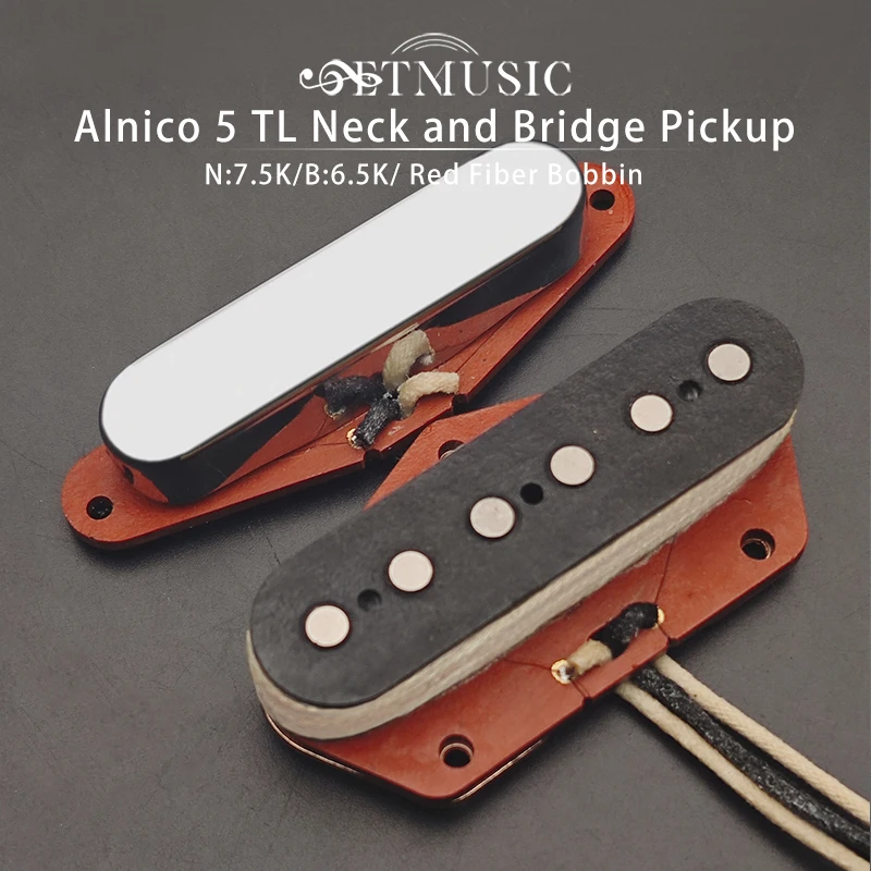 

Звукосниматель Alnico 5 TL с грифом и шпульной шапочкой красного волокна, винтажный тон для электрогитары N-7,5K/B-6,5K