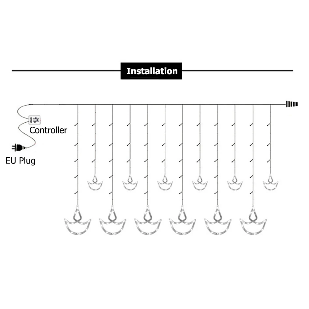 ディワリストリングライト EUプラグ LEDホリデーデコレーションライト ウォームマルチカラー 屋外クリスマス ウォームホワイトカーテン ハロウィンルーム