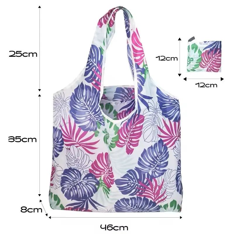 Bolsa de compras de mão com estampa de leopardo de grande capacidade Bolsa dobrável diária feminina
