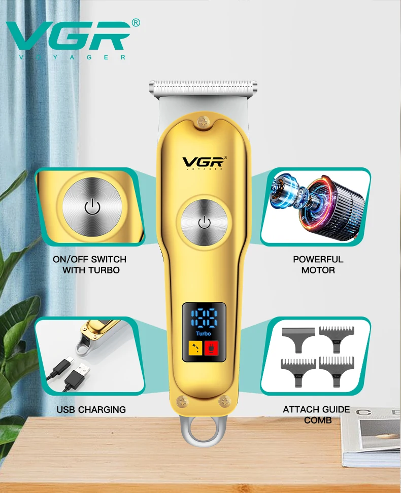 VGR 290 Mini Hair Cutting Machine Cordless Electric Hair Clipper Professional Bald Haircut Machine Barber Hair Trimmer for Men