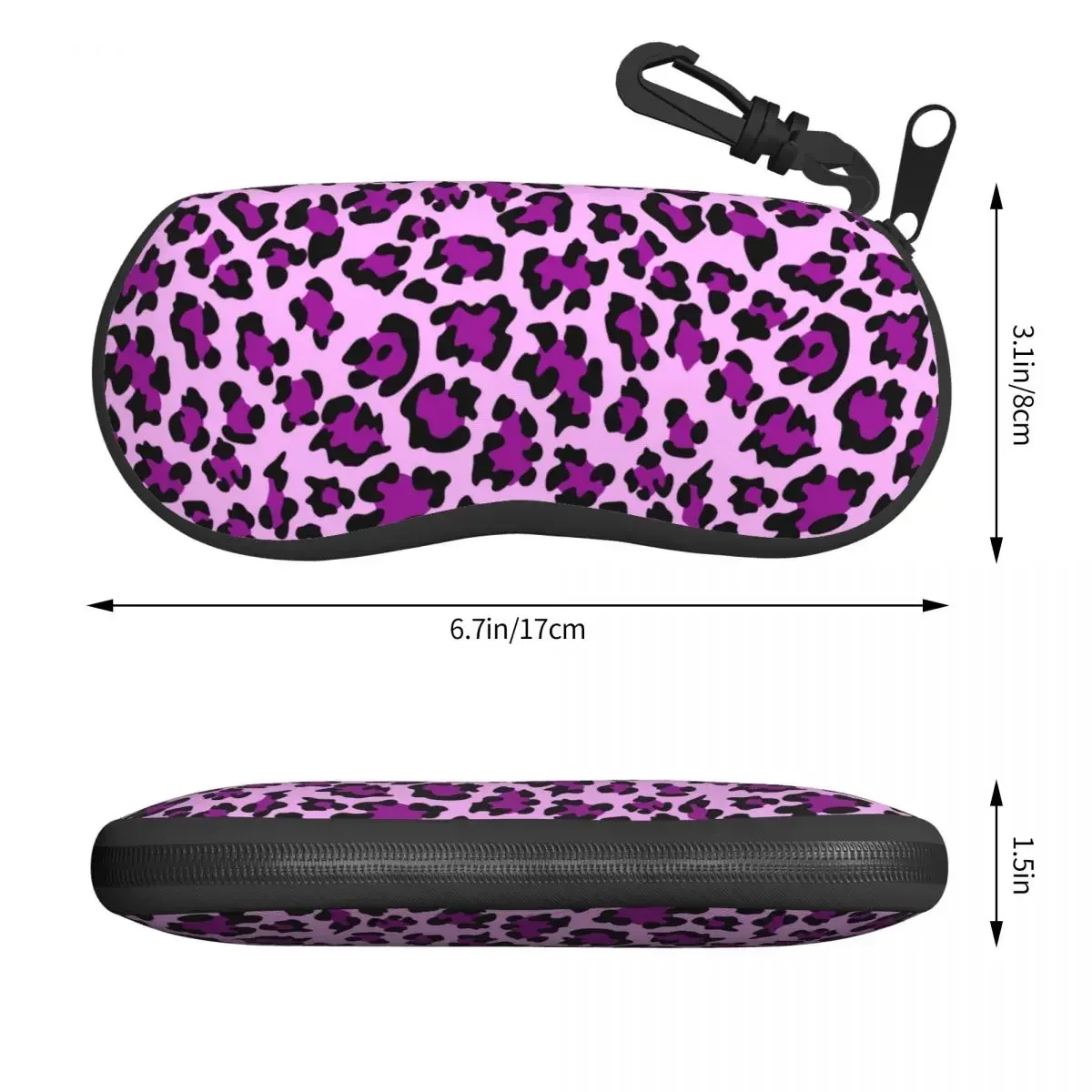 Custom Cute Leopard Print Shell Glasses Case Unisex Fashion Animal Seamless Eyeglasses Case Sunglasses Protector Box