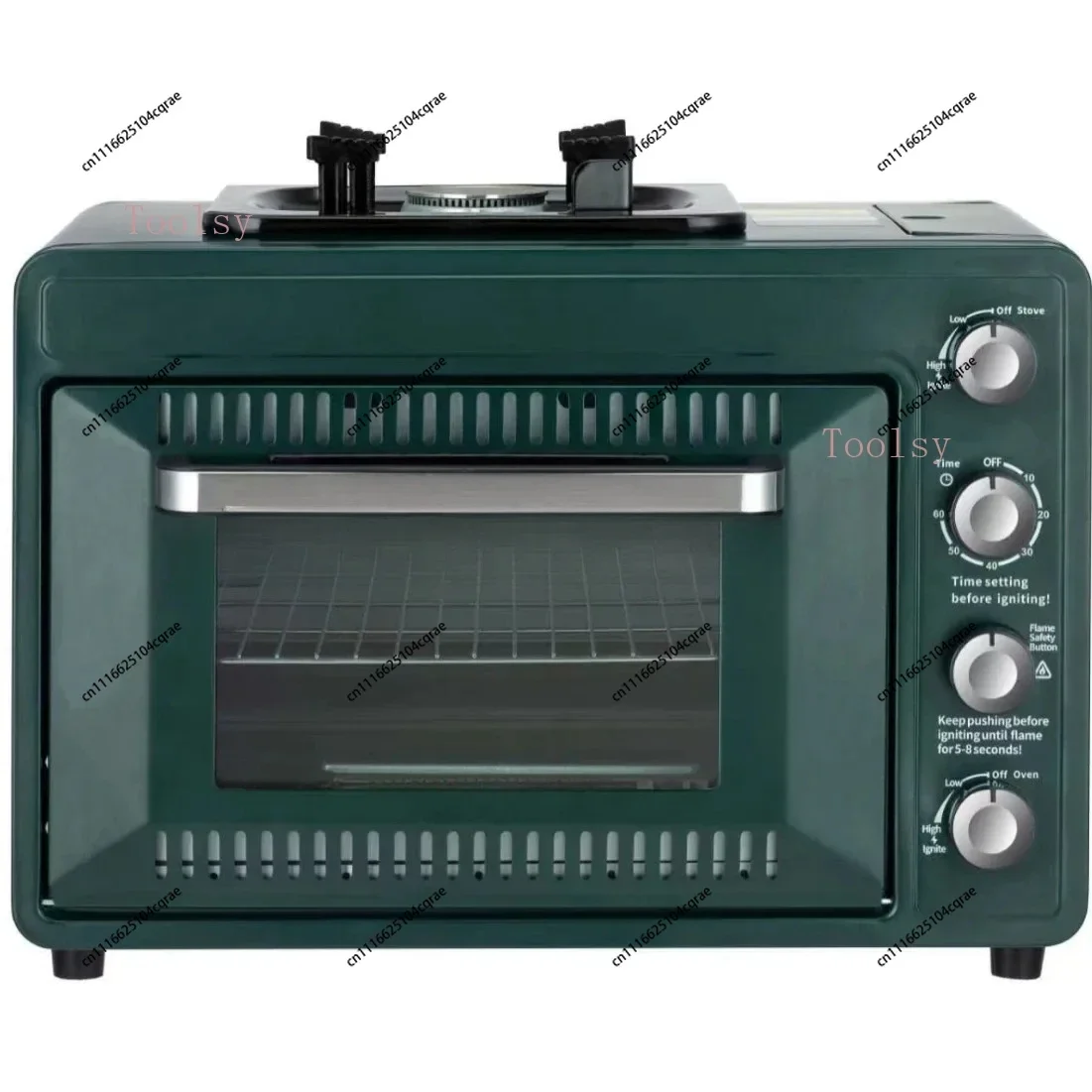 Cross-Border Outdoor Portable Gas Oven, Field Camping, Integrated Casserole, 25-30L Oven