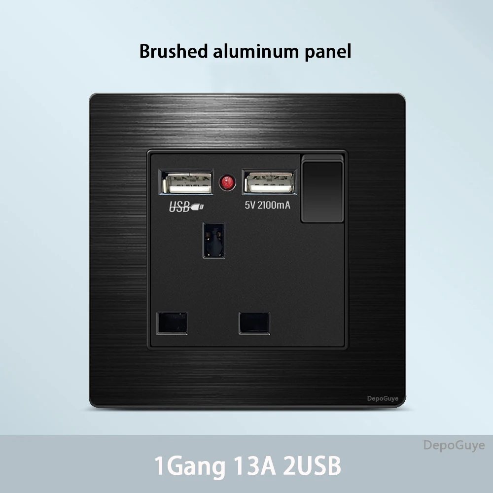Variant: 1Gang 13A 2USB