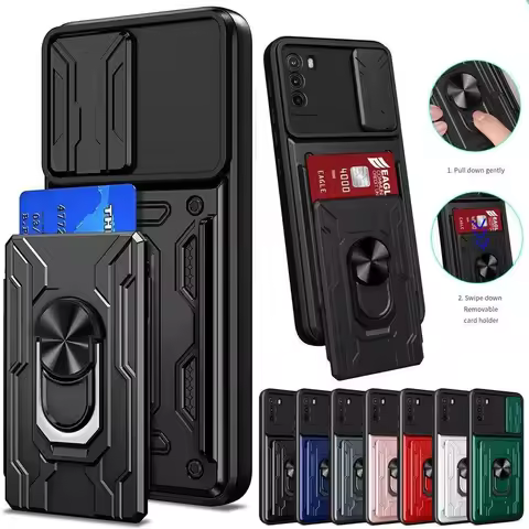 For Samsung Galaxy S25 S24 S23 S20 S21 S22 Ultra Plus FE Note 20 Ultra Cover Grade Multifunctional Card Slot Armor Fundas Coque