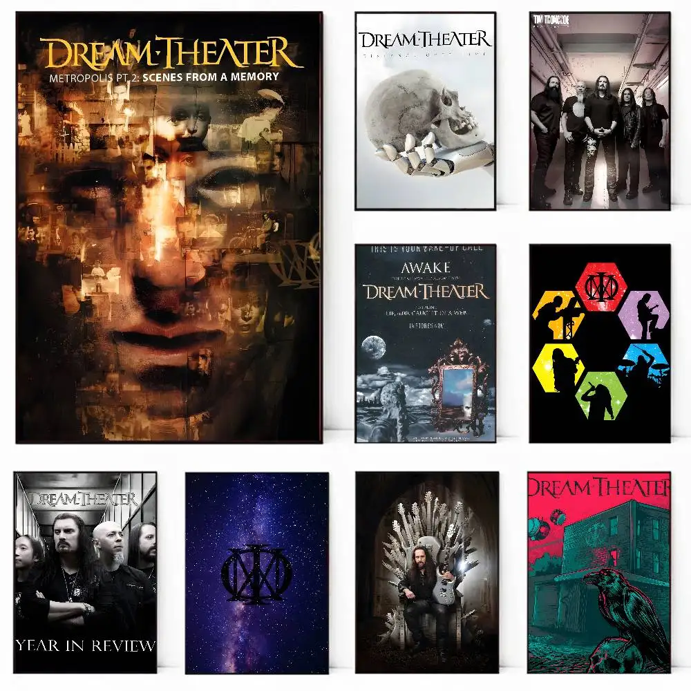 Banda de metal sonho teatro-singer cartaz pintura em tela cartaz com impressões casa quarto sala de estar decoração presente