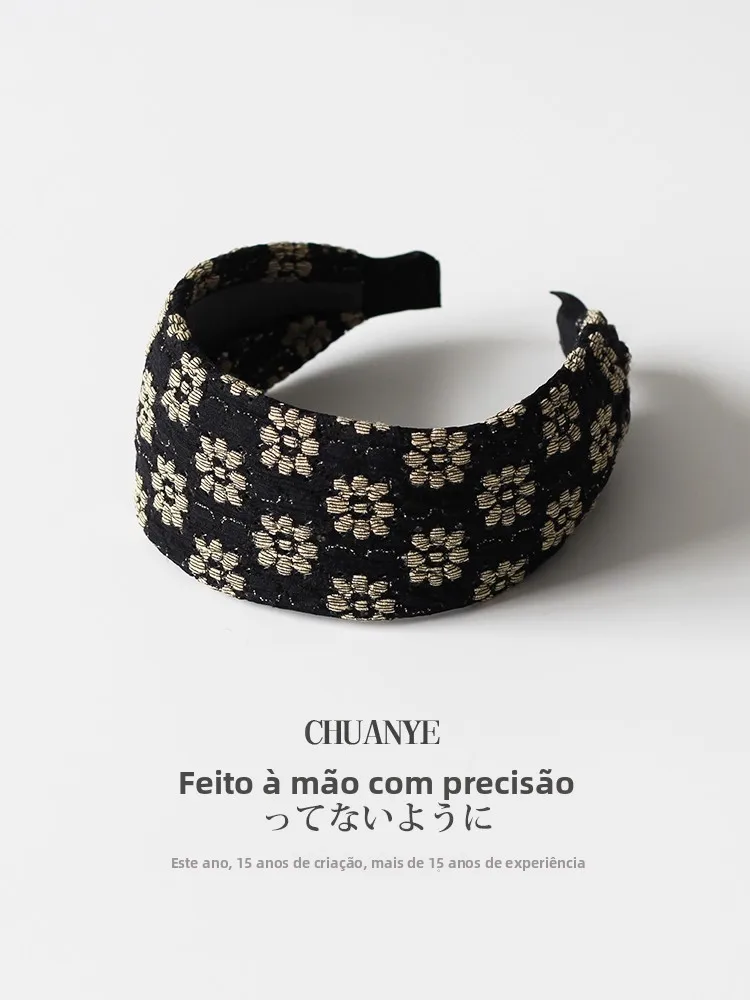 faixa-de-cabelo-floral-preta-kawano-estilo-japones-com-borda-larga-para-mulheres-confortavel-nao-aperta-elegante-e-versati