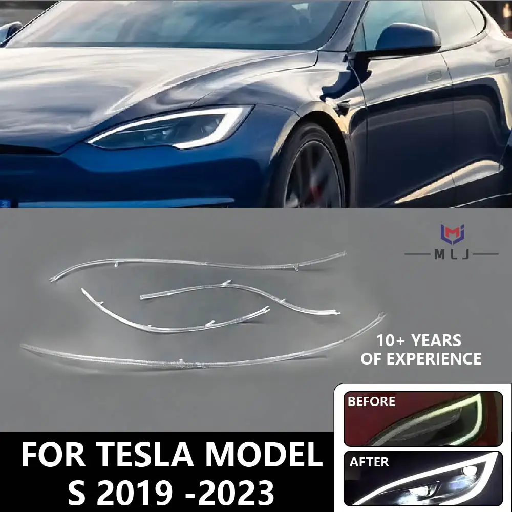 

New For Tesla model S 2019 2020 2021 2022 2023 Headlight DRL Tube Acrylic tube Light Guide Strip Light DRL Strip Light Board