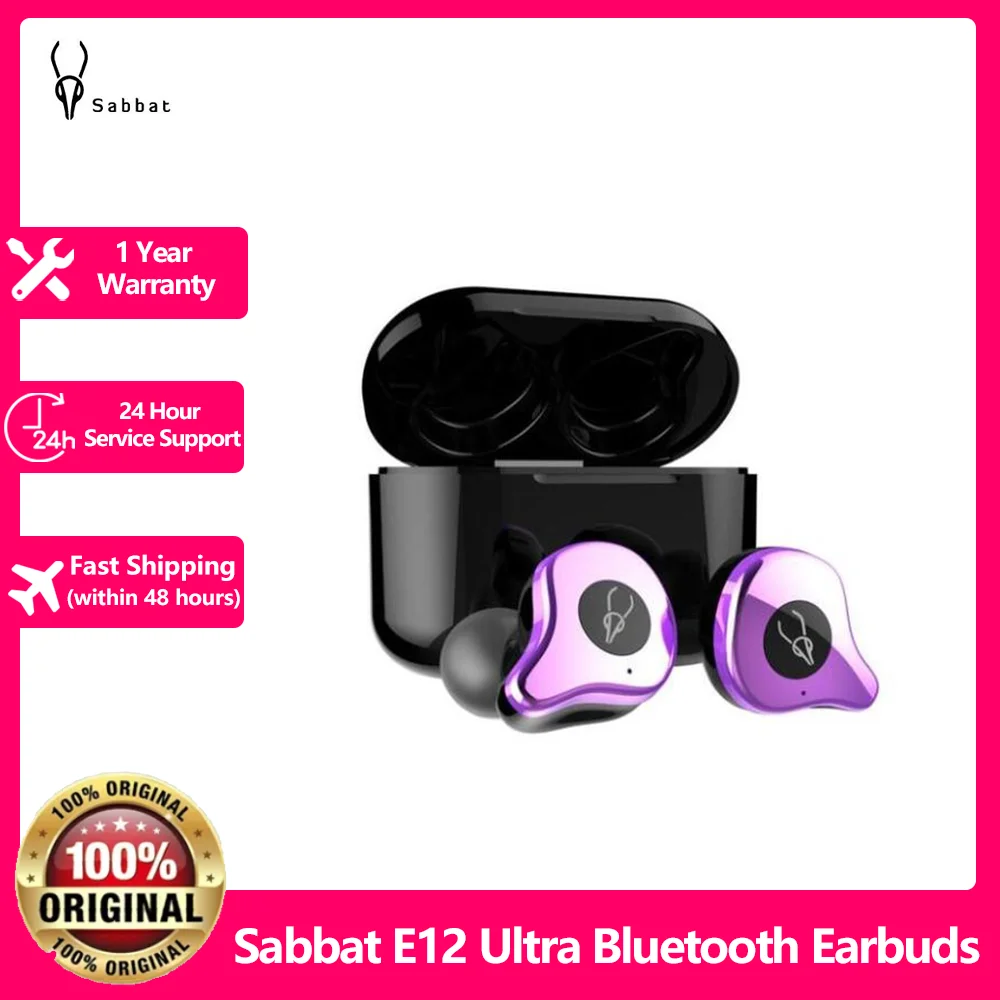 Sabbat E12 Ultra QCC3020 TWS Bluetooth 5.0 Earphones Stereo Wireless Earbuds Hifi Stereo Headset Sport Waterproof Earphone