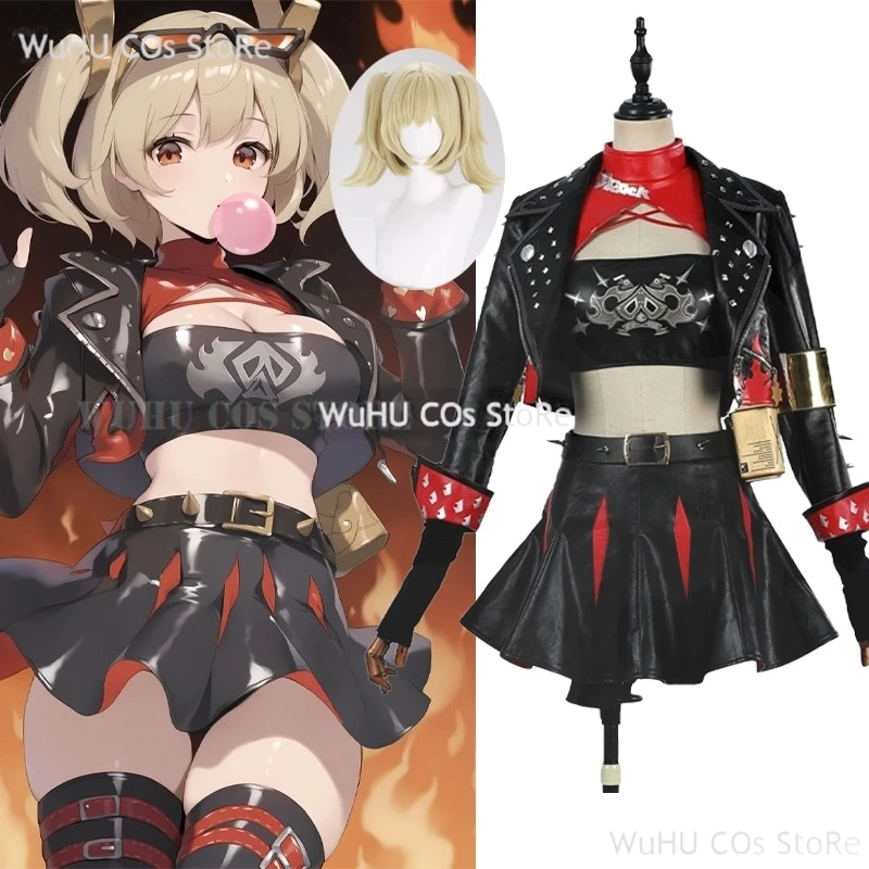 Gioco Zenless Zone Zero Burnice Whita Costume Cosplay parrucca donna nero Sexy stile Punk uniforme gioco di ruolo abbigliamento Costume Hallowen