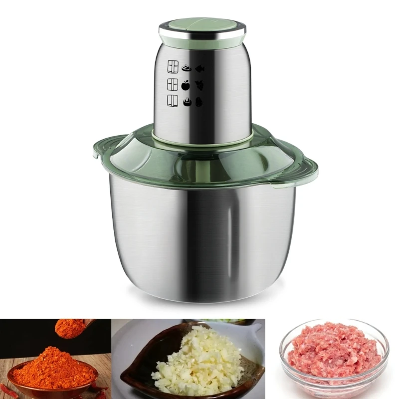 Electric Food Processor Stainless Steel Food Chopper Slicer Machine Kitchen Blender Cutter 1000W Powerful Grinder
