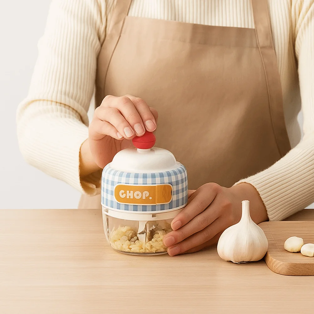 Portable Electric Garlic Chopper Detachable Multifunctional Food Processor Mini Wireless Handheld Garlic Crusher Salad Making