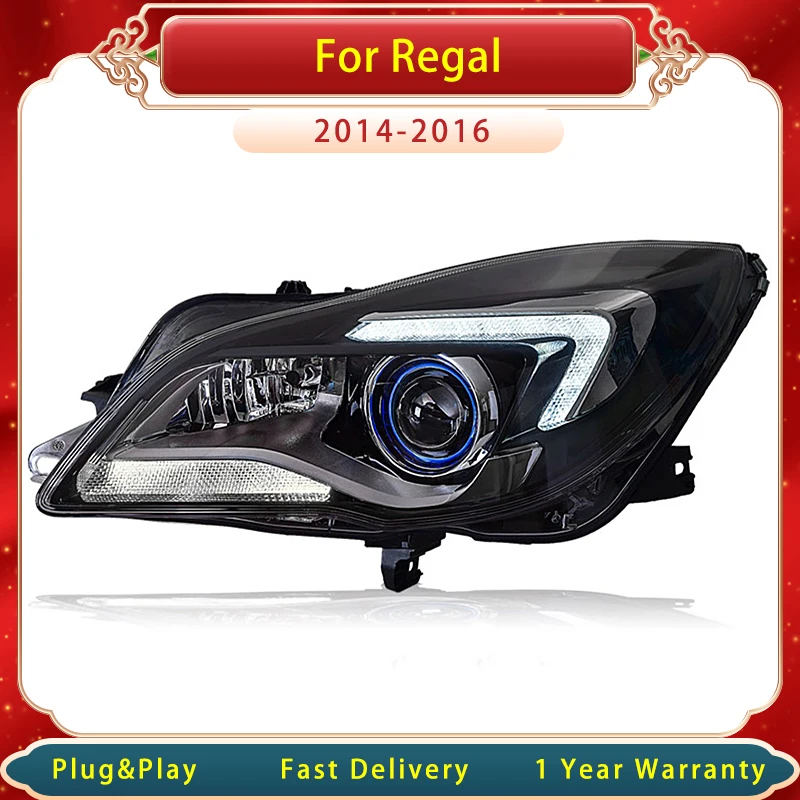 For Buick Regal 2014-2016 Headlights DRL LED Lens  Day Run Light  Head Lamp Auto Lights