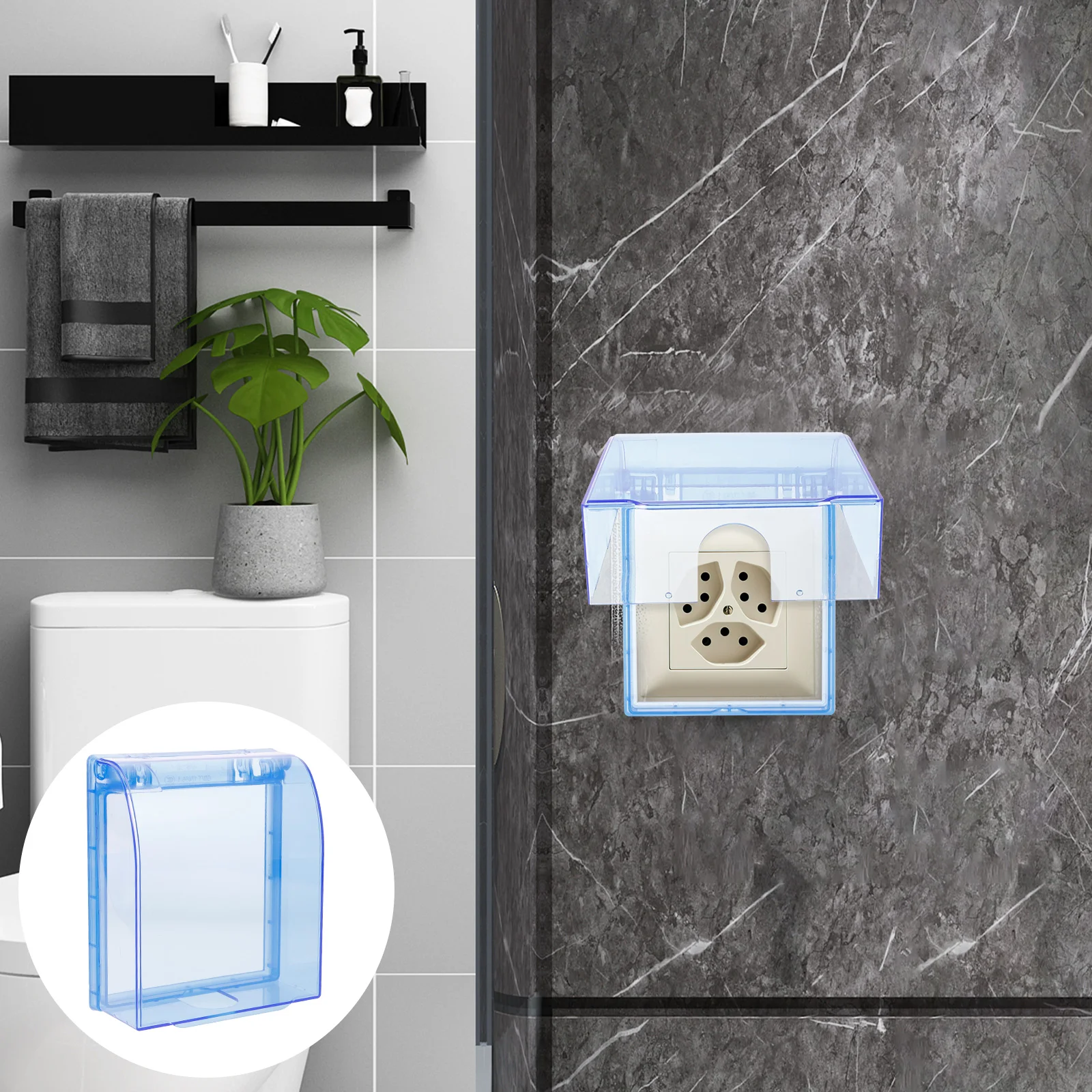 2 Pcs Socket Outlet Protector Plug Covers Anti-leakage Weatherproof Self-adhesive Electrical Waterproof