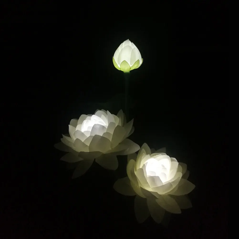 Outdoor Decor Flower Lights Decorative Lamp Solar Lotus Landscape Garden Lawn Stake Night