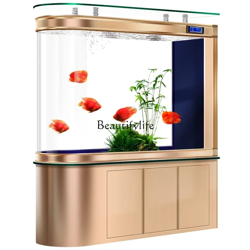 

FG26Aluminum alloy bullet bottom filter fish tank, living room partition screen entrance, large floor aquarium