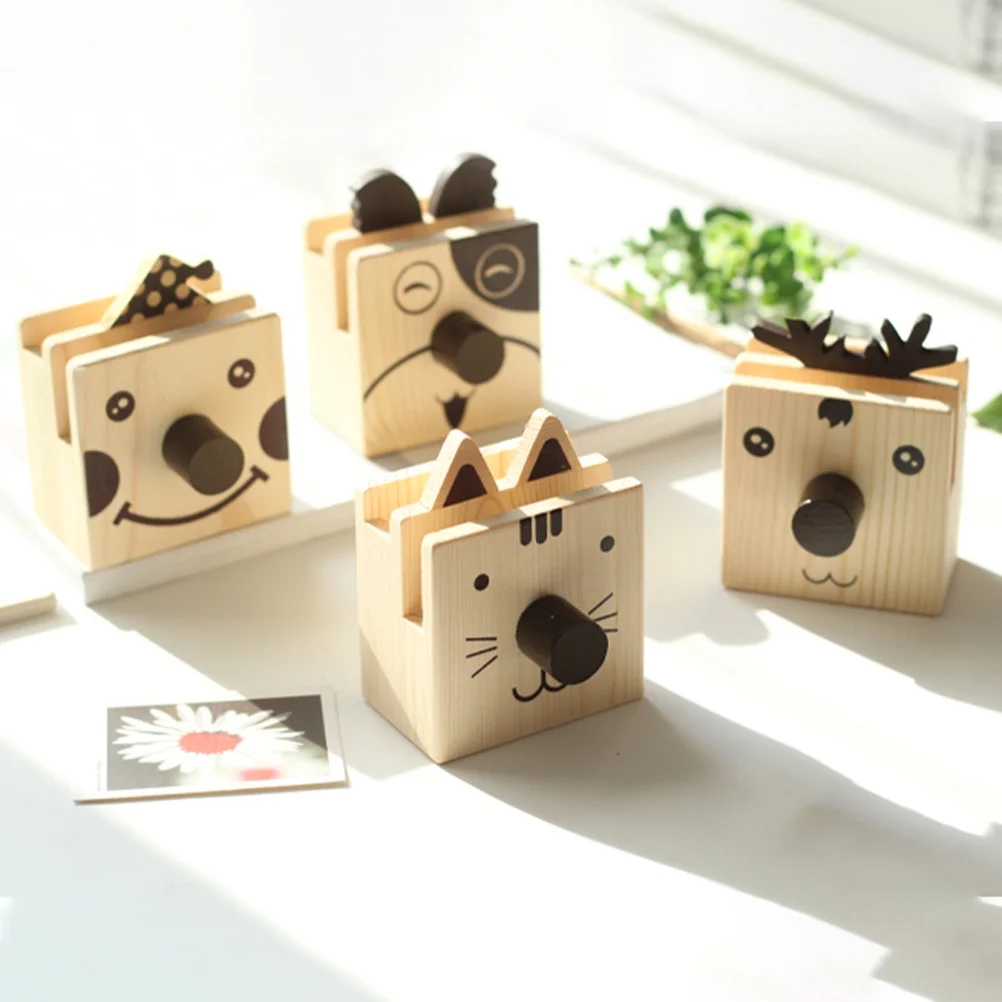 Multifunctional Pen Spectacle Holder Wood Eyeglass Pencil Rack Cartoon Phone Display Stand Unique Desktop Organizer