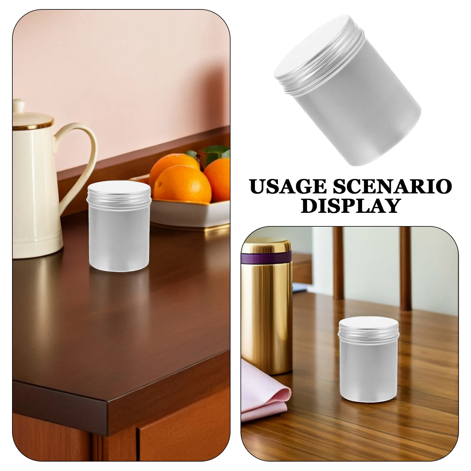 Contenitore per scatola di alluminio da 6 pezzi, contenitori per crema riutilizzabili, piccoli vasetti per cosmetici, contenitori per vasetti di crema in alluminio da viaggio