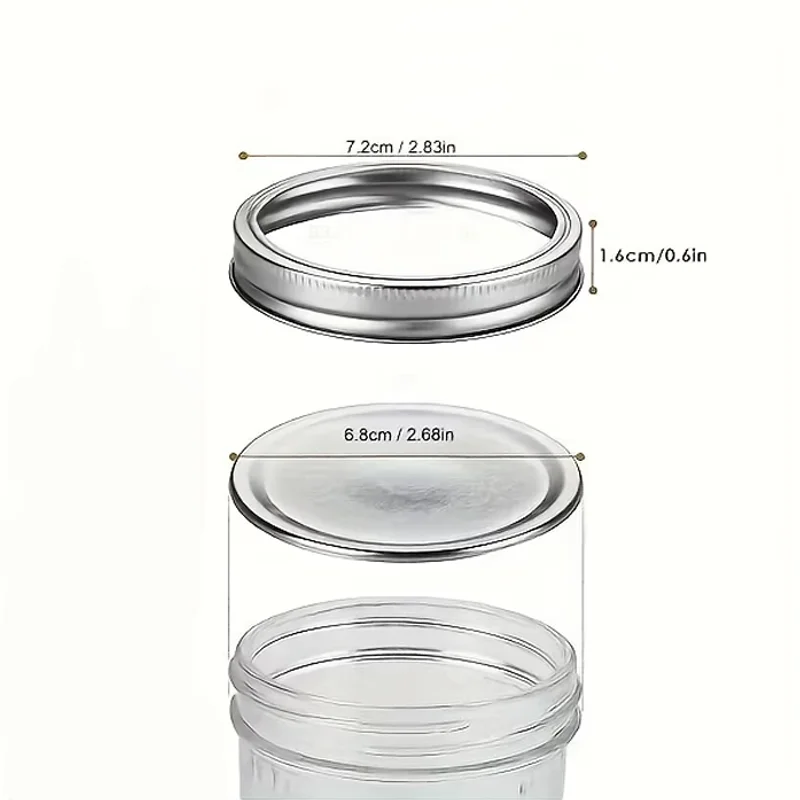 5 PCS Regular Mouth Canning Lids for Jars, Split Type Metal Mason Jar Lids for Canning, Food-Grade Material, 100% Fit & Airtight
