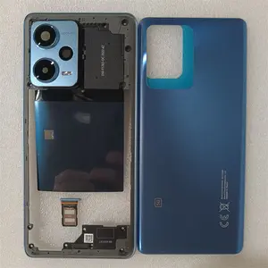 Bilashmart Xiaomi Redmi Note 12 Pro Plus 5G Middle Frame Plate +Camera Lens +Battery Cover Back Case +Sim Tray Phone Housing Case