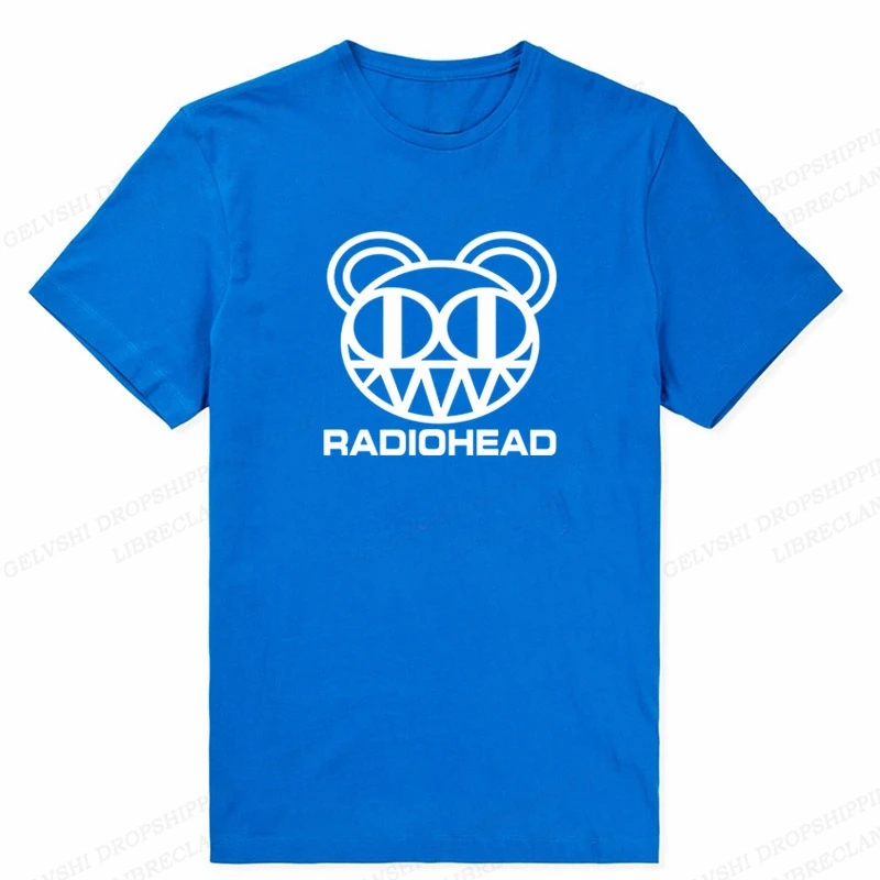 Vintage Radiohead T shirt Men Fashion T-shirt Cotton Tshirt Boy Tees Short Sleeve T-shirt Rock Band Camisetas Men\'s Clothing