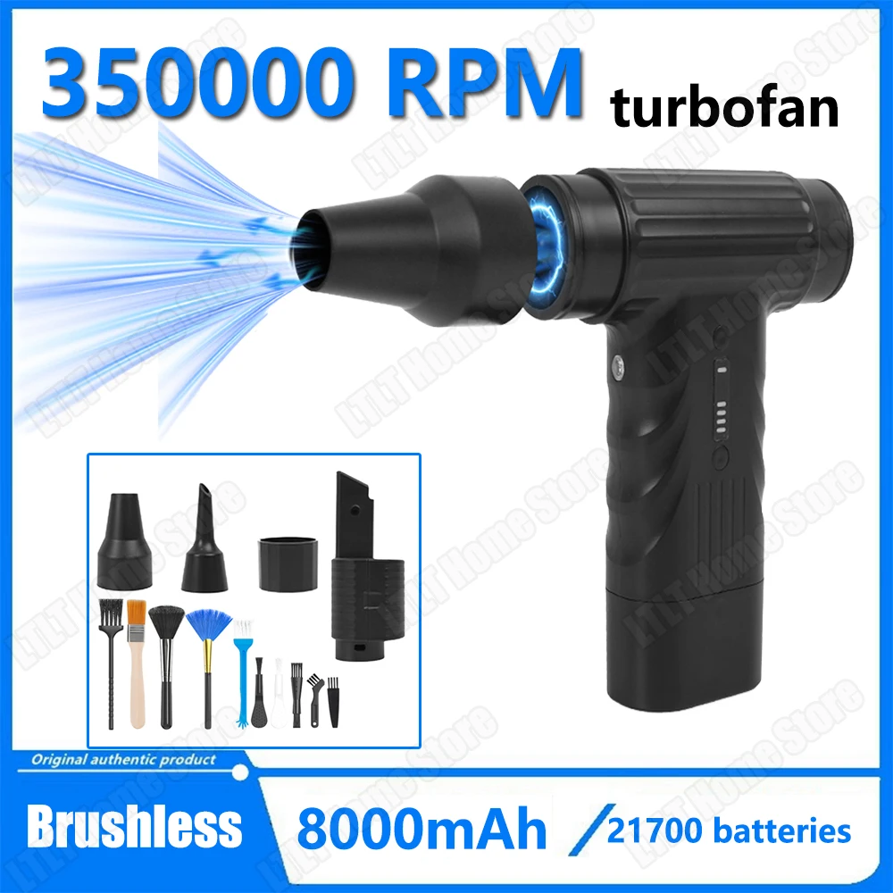 

Turbo Blower Fan Mini Turbo Jet Fan Violent Turbofan USB Rechargeable 350000 RPM Brushless Motor 55m/s High Speed Duct Blower