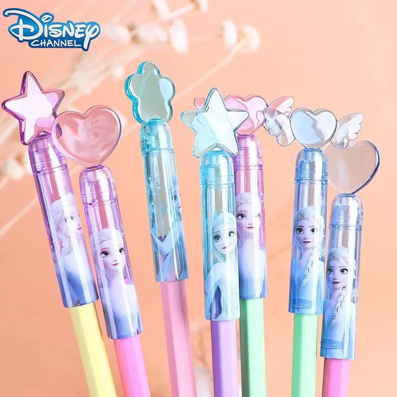 

Disney Frozen Elsa Pen Cap Cartoon Pupils Transparent Cap Anna Plastic Pencil Protective Cap Cute Party Children Gift