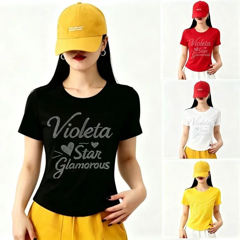 女性のスクエアダンス服半袖通気性メッシュスパークリングダンススポーツウェアカジュアルダンス衣装夏の新スタイル