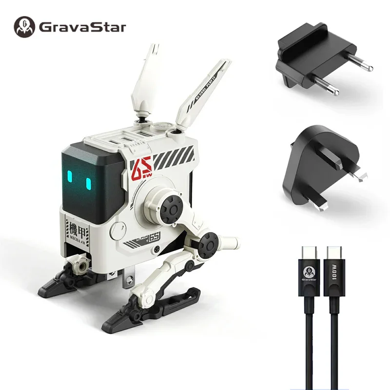 Top! Gravastar Alpha65 GaN 65W Type-c fast charger wall-mounted mechanical nitride charger gaming desktop figurine for laptop