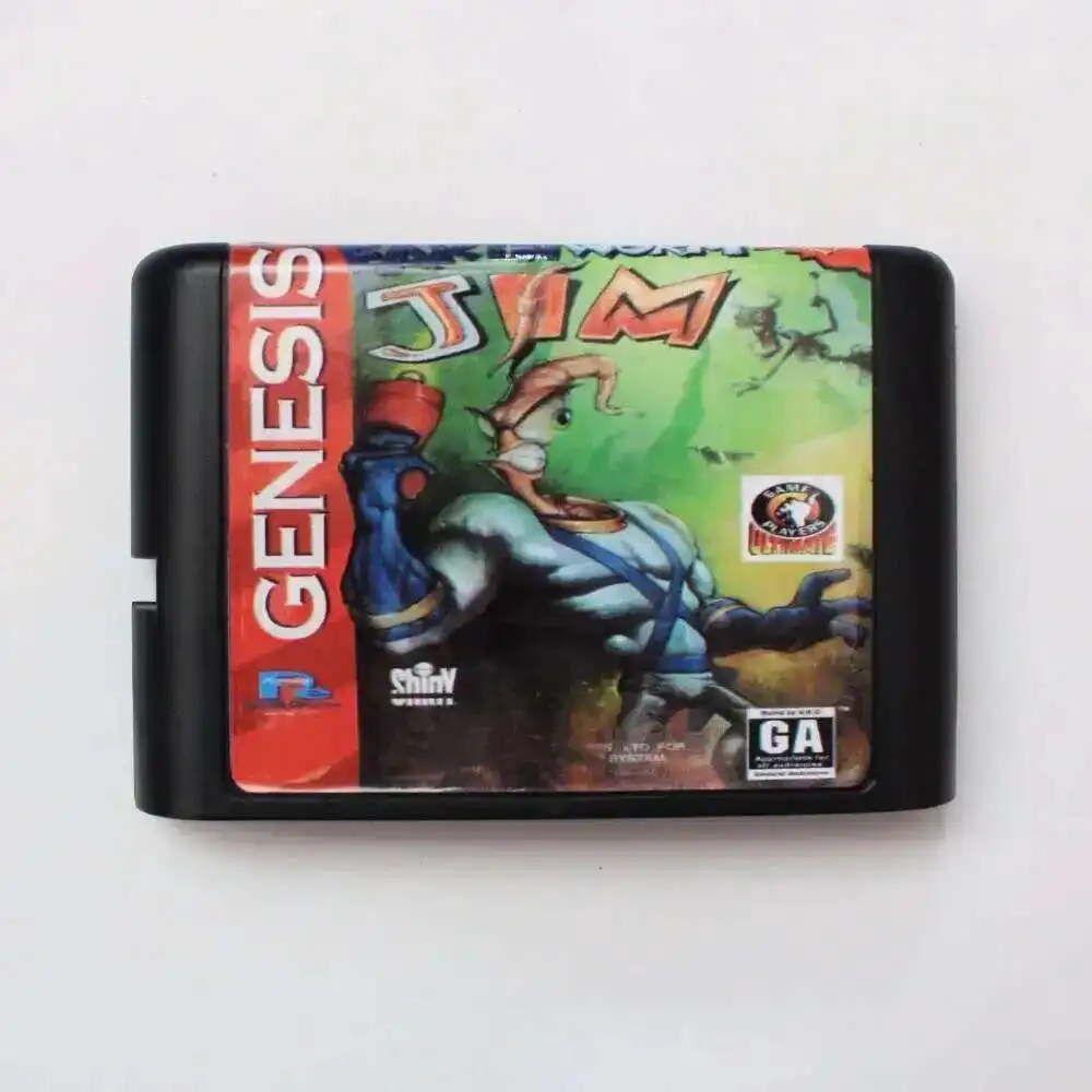 Earth Worm Jim 16 Bit MD Game Card For Sega Mega Drive For Genesis