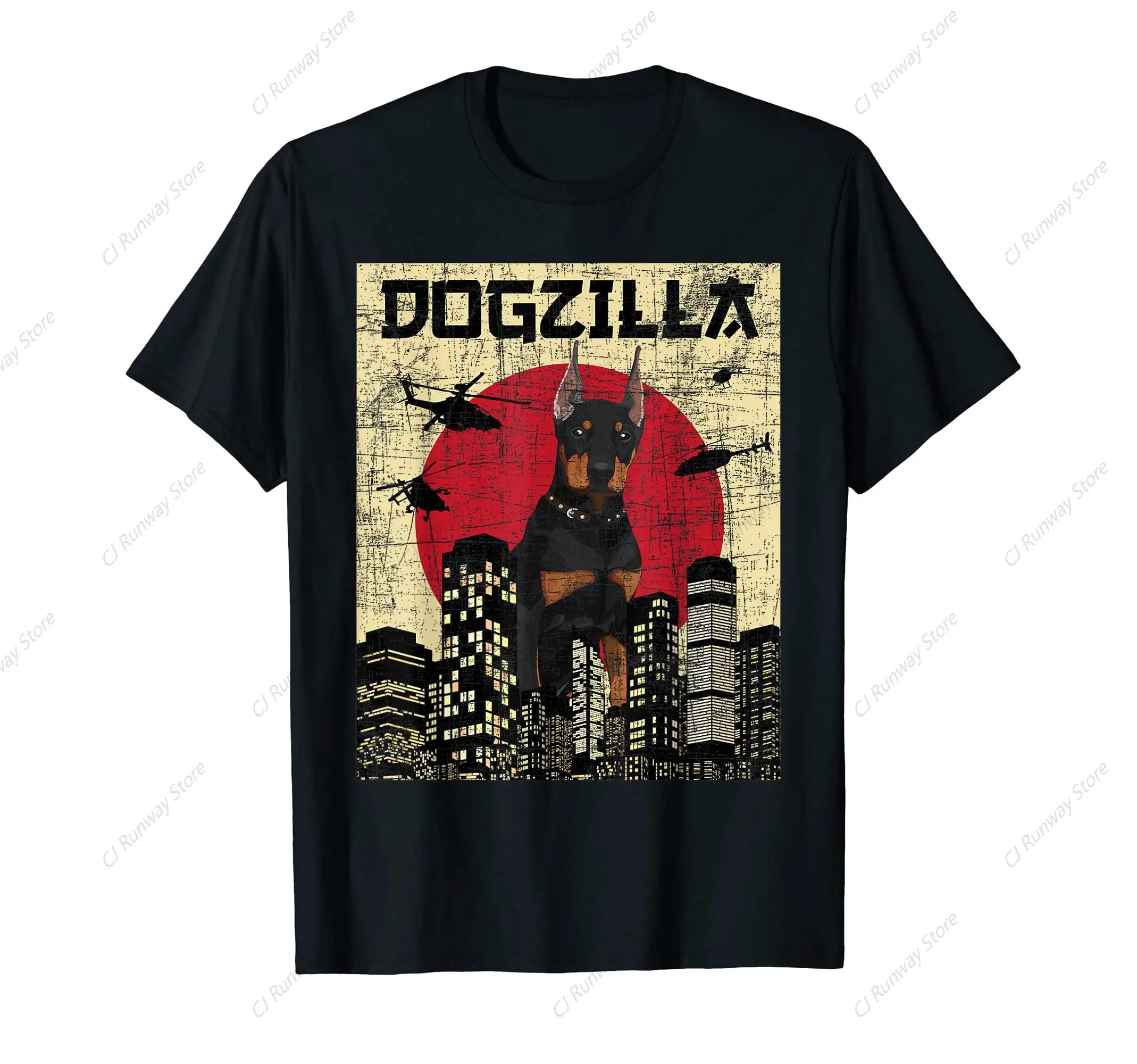 Dogzilla Doberman Canine Dog Lover Pet Owner T-Shirt