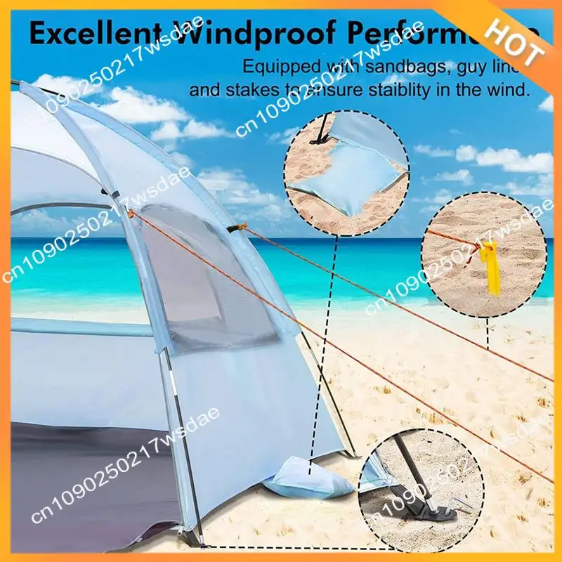 

X08A Green Breathable Beach Canopy Tent, Portable Sun Shade Shelter For Camping And Outdoor Activities
