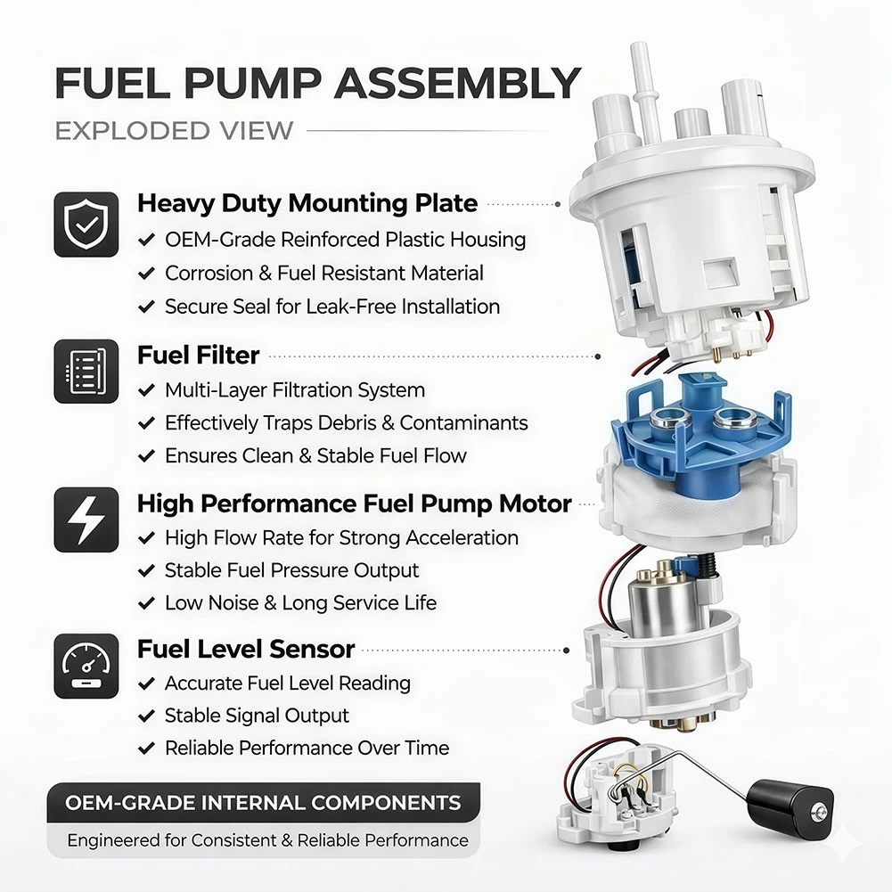 Fuel Pump Assembly 16700-MFJ-D03 16700-MFJ-D01 For Honda CBR600RR 2007- 2012 With Sending Unit, Strainer& Gasket