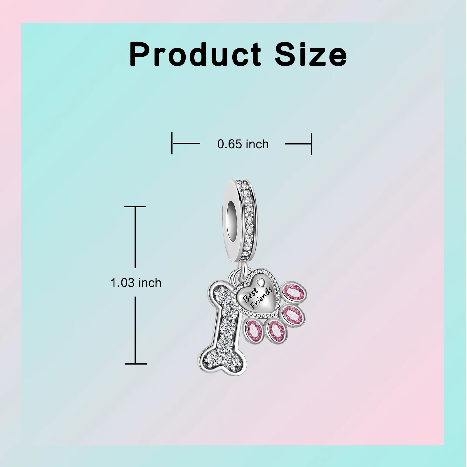 925เงินสเตอร์ลิงสำหรับเพื่อนสุนัขน่ารักสีชมพูเหมาะกับสุนัขสร้อยข้อมือเครื่องรางแพนโดร่าแบบดั้งเดิมของขวัญเครื่องประดับ DIY สำหรับผู้หญิง