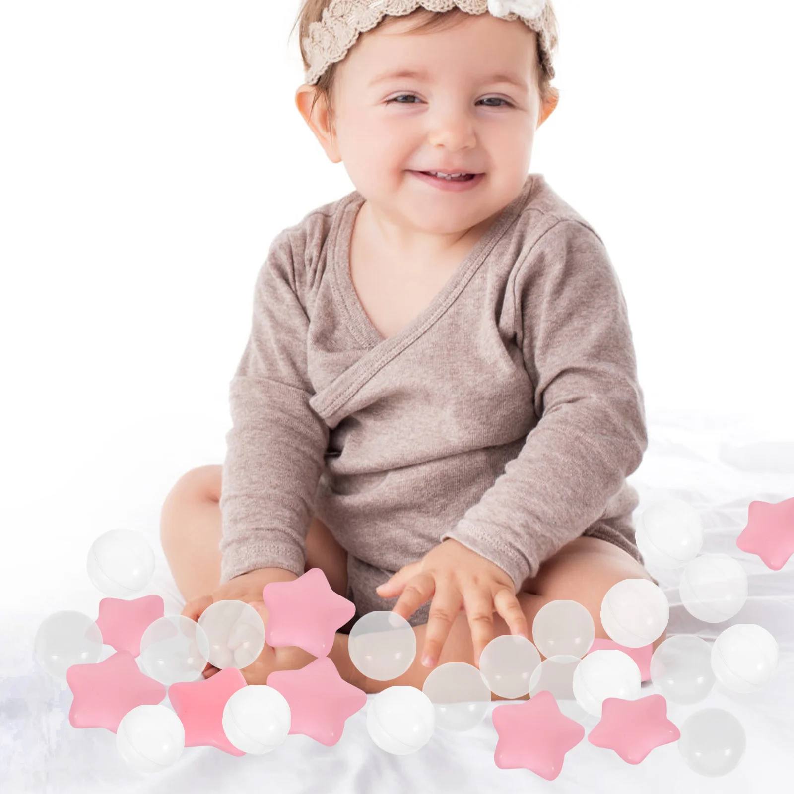 100個の丸い形のオーシャンボール、滑らかなプラスチックプールボール、子供用スイミングピット、トランポリンルームの装飾に安全です。