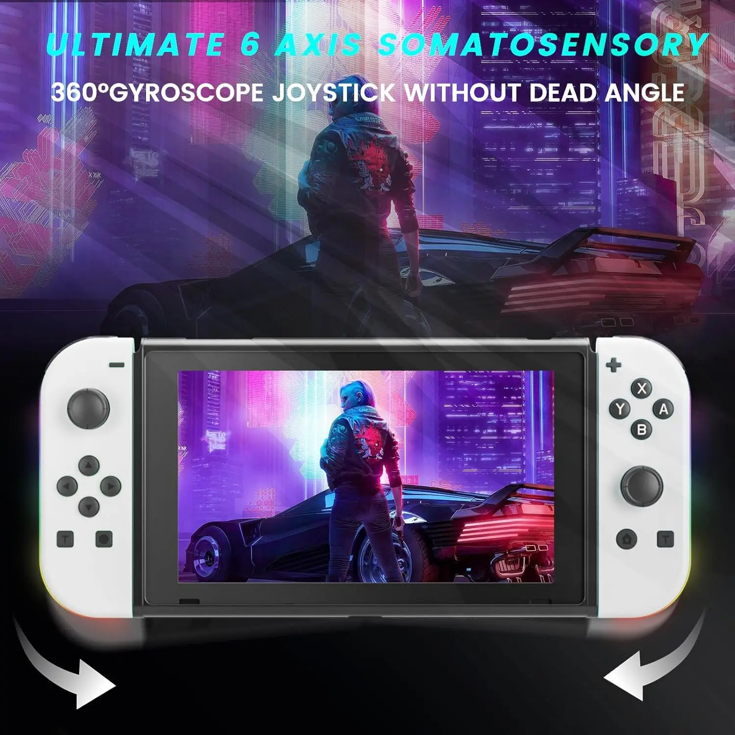 BT 5.2 Wireless Controller RGB LED Switch L/R Joypad for Nintendo Switch/Lite/Oled JoyCons Gamepads Joystick with Dual Vibration image 4