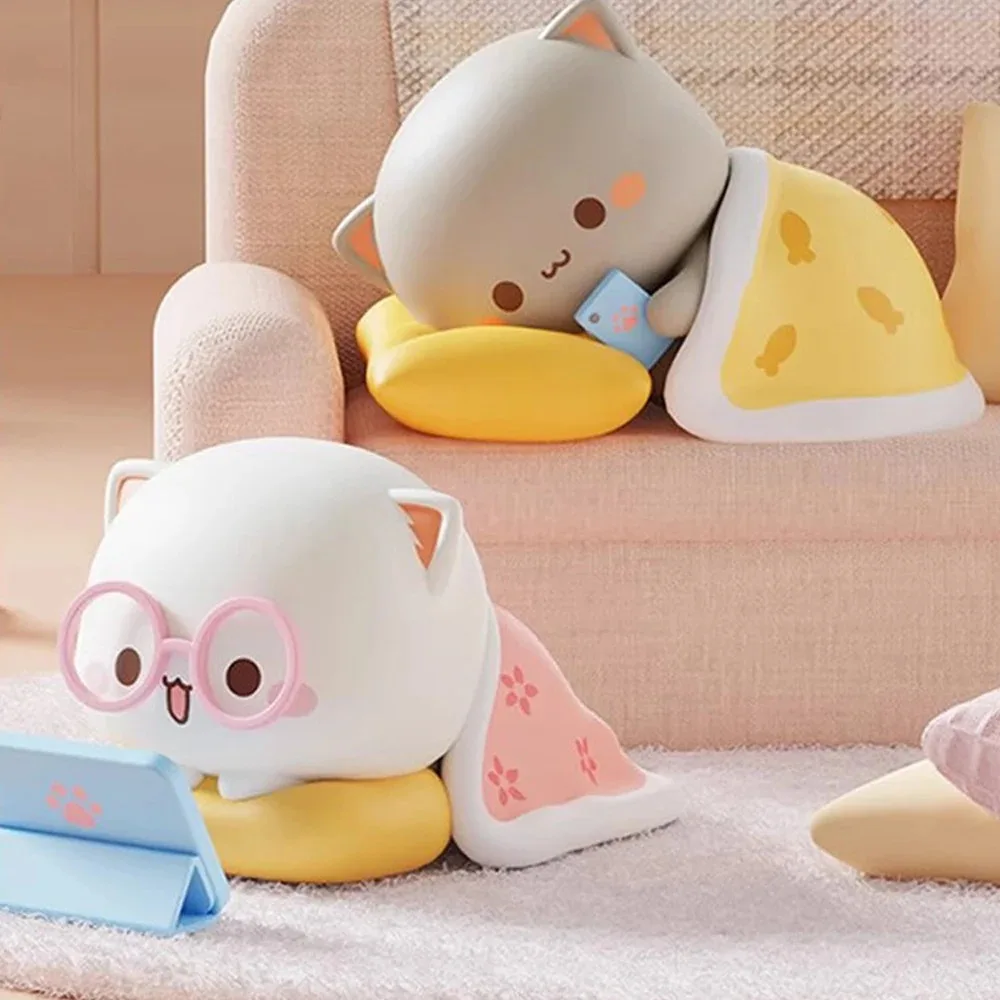 لطيف ميتاو القط مع الحب سلسلة 4 صندوق أعمى دمى أشكال عمل مفاجأة صندوق غامض دمية صغيرة مجموعة ل مكتب ديكور هدية حلية #2