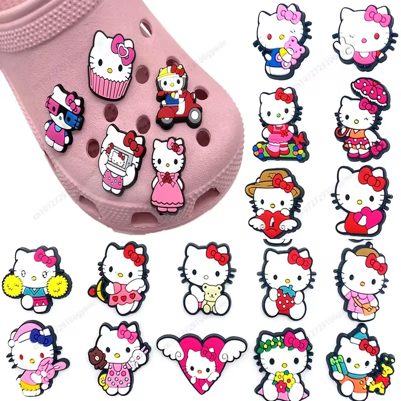 

MINISO 10pcs Shoe Button Charms Sandals Charms Cartoon Cat DIY Shoe Accessories Buttons Shoe Sandal Decration