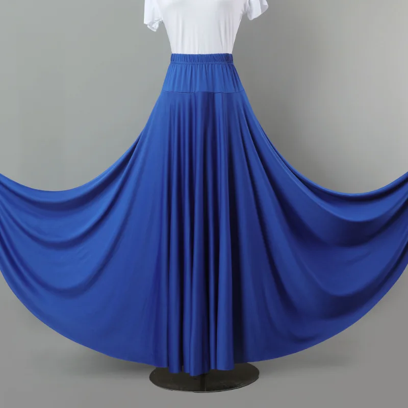 Lady Modern Swing Skirt Waltz Ballroom Dance Practice Ruffle Long Skirt Women Ballroom Dance Skirt Tango Performance Dresses