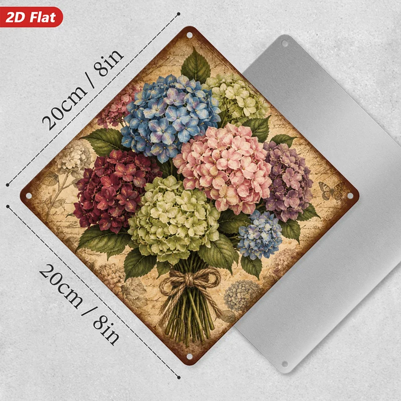 CIFBUY Vintage Daisy Bouquet Metal Sign Art Colorful Floral Aluminum Wall Art Waterproof Wear Resistant for Living Room Kitchen