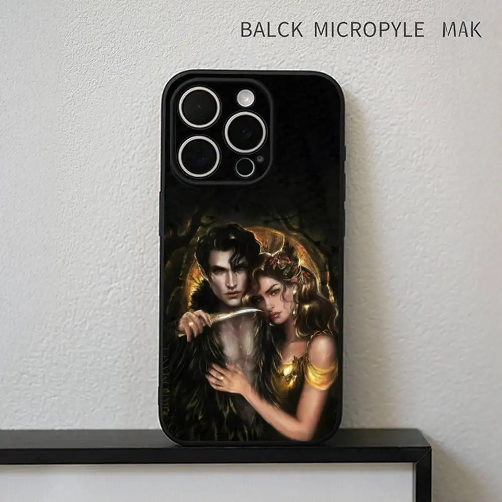 De wrede prins Jude en Cardan telefoonhoesje voor iPhone 17,16,15,14,13,12,11 Plus, Pro Max zachte zwarte cover