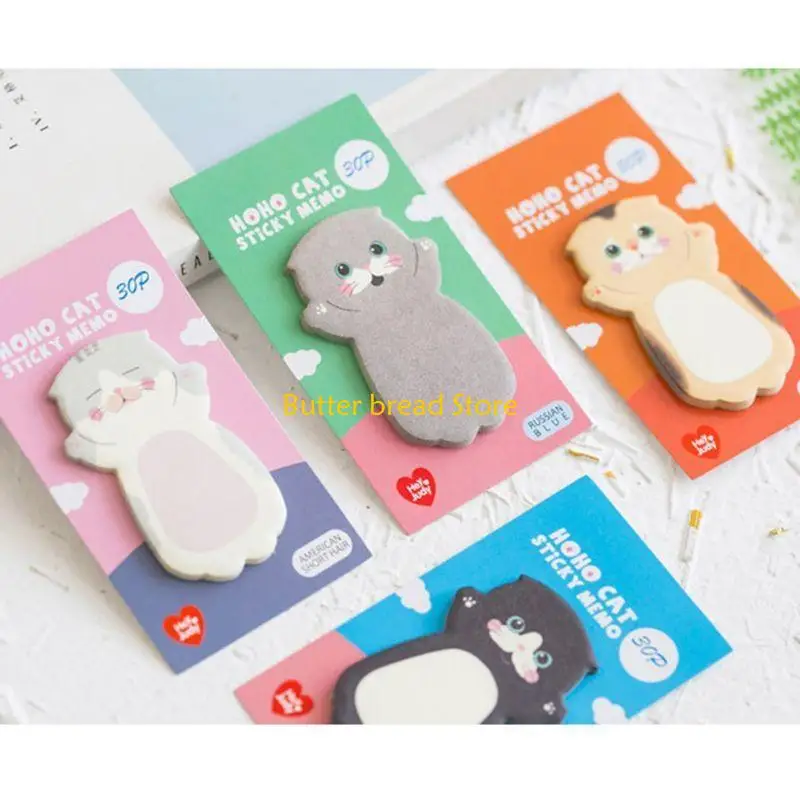 w89c 귀여운 고양이 시리즈 시리즈 스티커 노트 스튜어티 스티커 스티커 n 시간 메모 패드 스크랩북 학교 라벨 문구