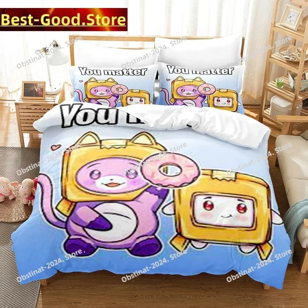 3D Print Cartoon Lanky-box Boxy Bedding Set Boys Girls Twin Queen King Size Duvet Cover Pillowcase Bed boys Adult Bedroom