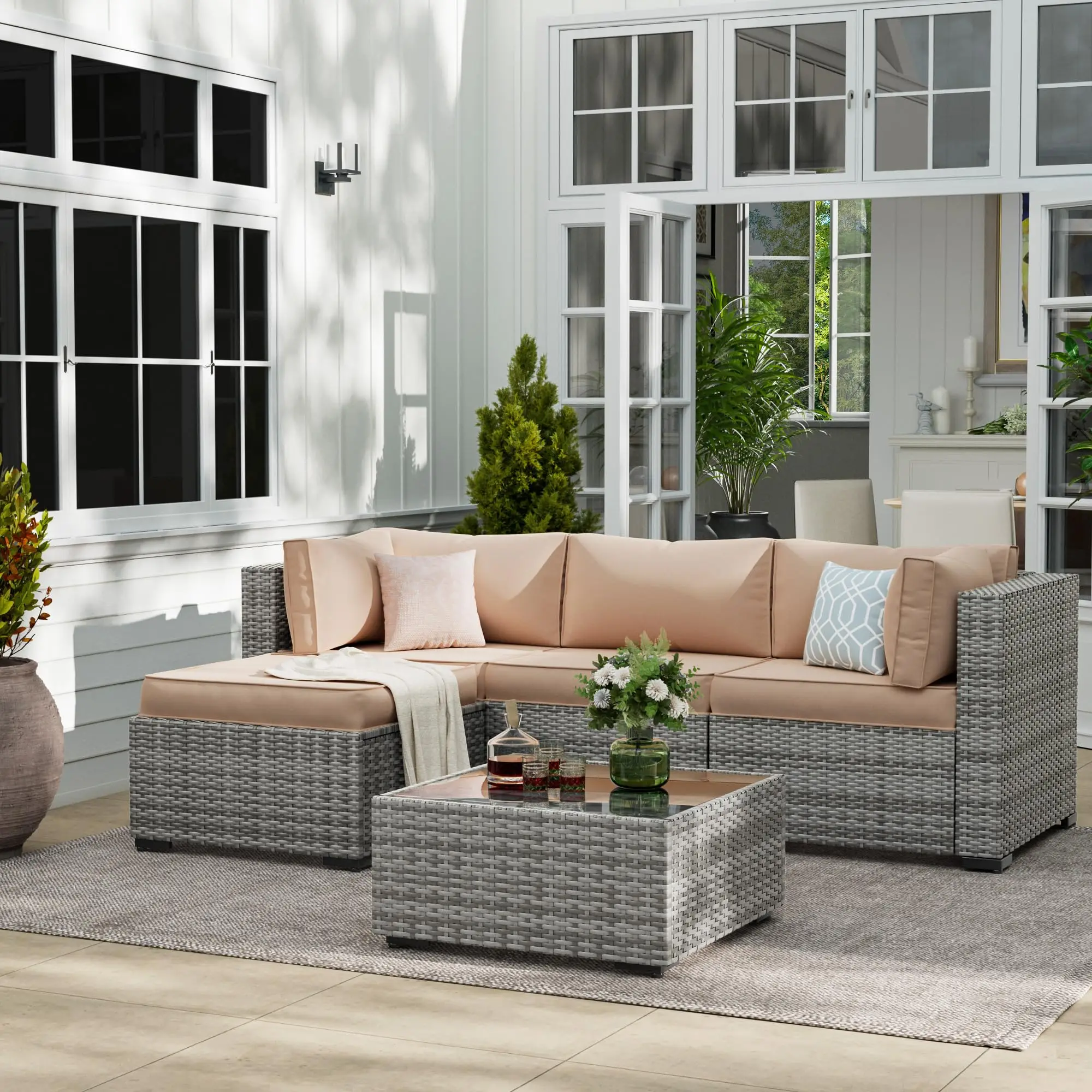 Outdoor Cushions for Patio Furniture Upgraded, Waterproof Patio Furniture Cushions Replacement, 4