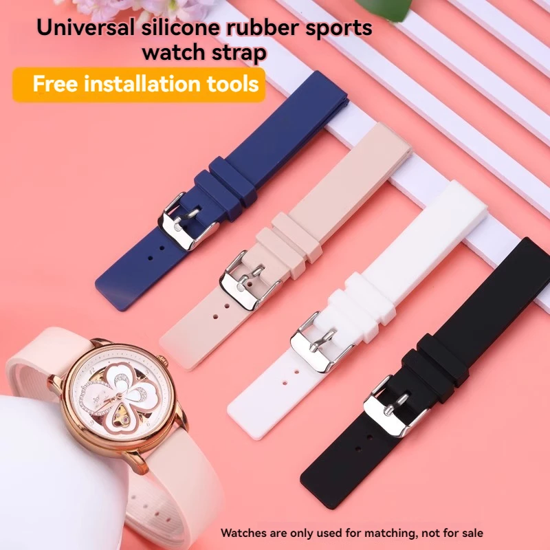 Small Size Universal Silicone Sports Student Ins Style Watch Strap 12mm 14mm 16mm for DW Dis-ney Casio LQ-139 KC Fiyta Watcband