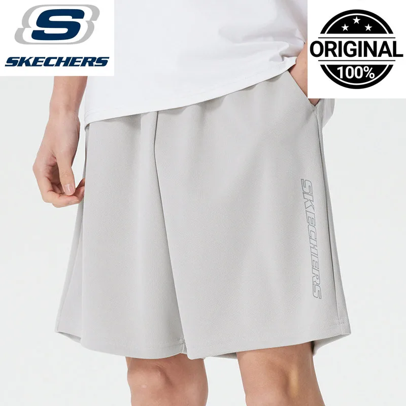 

Skechers Men's Light Gray Mesh Athletic Shorts Breathable Casual Sports Running Gym Shorts P226M207-02VP