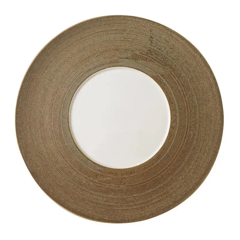 Ceramic Wide Flat Plate Restaurant Steak Dessert Dim Sum Plates Molecular Cuisine Specialty Tableware